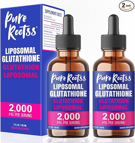Liposomal Glutathione Liquid Supplement (Pack of 2), 98% Absorption, with Vitamin C, L- Glutathione, 2 Fl Oz per Bottle