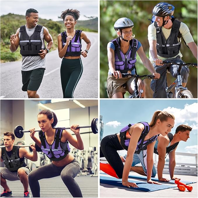 Sportneer Adjustable Weighted Vest Weights: 2-18 lbs/2-40 lbs Washable Weight Vest 16 In 1 Fast Adjust Rucking Vest for Women and Men Home Gym Workout Fitness Strength Training Vests