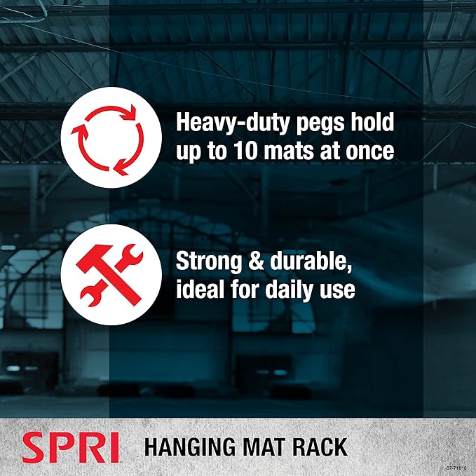 SPRI Hanging Exercise Mat, Fitness & Yoga Mat for Group Fitness Classes, Commercial Grade Quality with Reinforced Holes