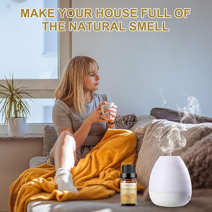 Sedbuwza Frankincense Essential Oil, Pure Organic Frankincense Fragrance Oil for Diffuser, Humidifier, Soap, Candle, Perfume