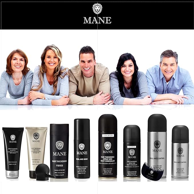Hair Thickening Fiber Spray by Mane (200 ml, Black)