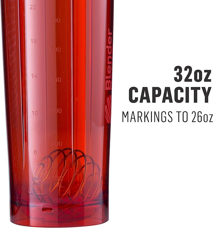 BlenderBottle Shaker Bottle Pro Series Perfect for Protein Shakes and Pre Workout, 32-Ounce, Black