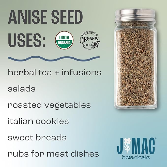 J Mac Botanicals Organic Anise Seeds whole aniseed