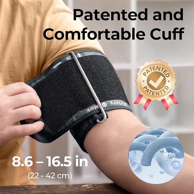 Ovutek Blood Pressure Monitors, Backlit Upper Arm BP Machine with Adjustable Large Cuff, Automatic Digital BP Monitor for Home Use(Black Backlight)