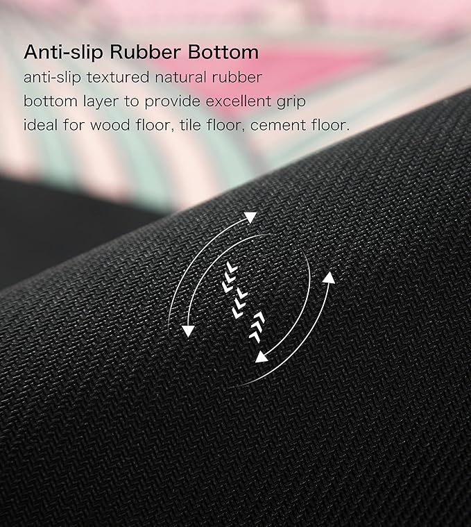 Knsbk Large Round Yoga Mat 4.6'X3.5mm for Exercise Premium Extra Thick, Ultra Comfortable, Non Slip, Meditation Mat