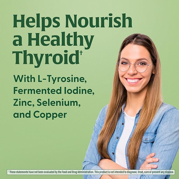 MegaFood Thyroid Strength - Mineral Supplement- Thyroid Support for Women with Ashwagandha, Zinc, Selenium, Copper, Iodine & L-Tyrosine - 90 Tabs (45 Servings)