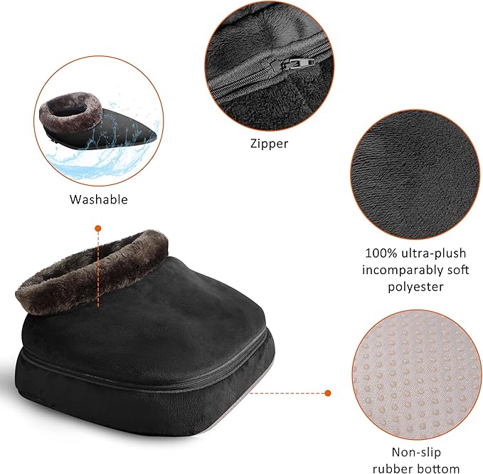 Snailax 2-in-1 Shiatsu Foot and Back Massager with Heat - Kneading Foot Warmer, Electric Feet Massage, Massagers for Back,Leg,Gifts for Women,Men