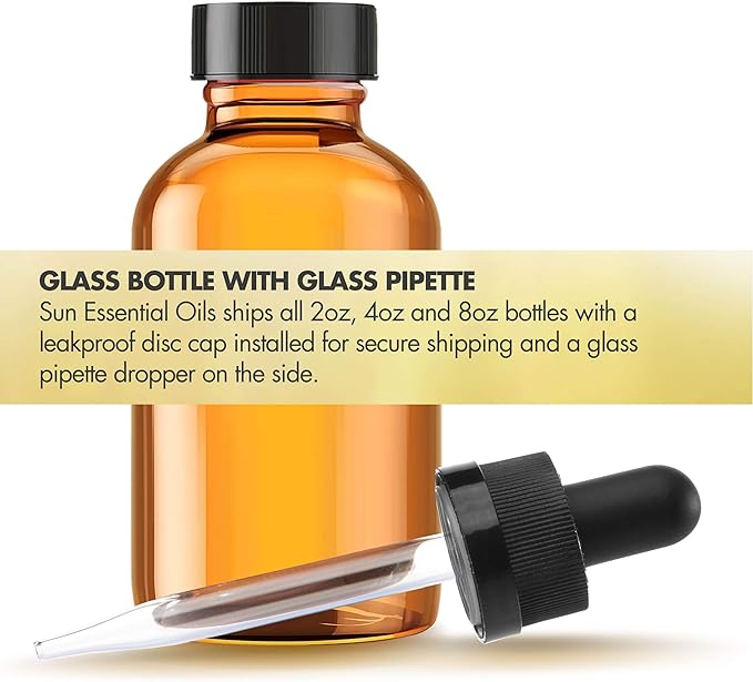 Sun Essential Oils – 4 oz Bay Essential Oil with Dropper for Diffuser, Massage Therapy, Scalp Care, Aromatherapy, Fresh Scent for Candle, Lotion & Shampoo Making, Room Fragrance