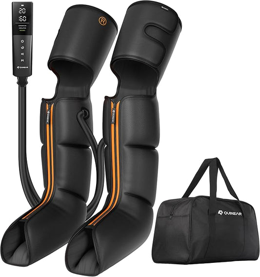 QUINEAR Advanced Cordless Full Leg Air Compression Massage, Leg and Foot Massager with Wireless Remote, Foot Calf & Thigh Massager for Swollen Legs, Rechargeable & Portable for All-Day Relief