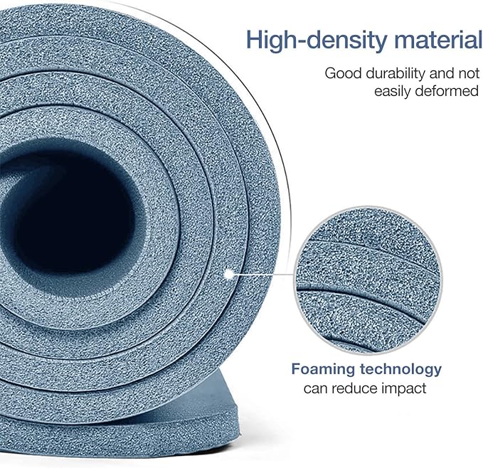 Yoga Mat Non Slip NBR Thick Yoga Mat, 72"L x 32"/24"W x 0.6"/0.4"TH (185cm x 80cm/61cm x 15mm/10mm), Anti-Tear Exercise Mat with Carrying Strap and Bag, Workout Mats for Yoga, Pilates, Floor Exercises