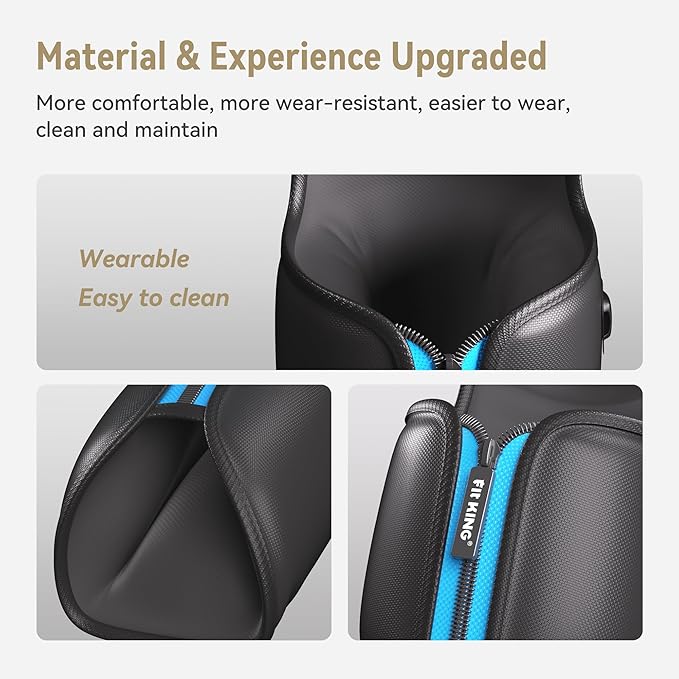 FIT KING Rechargeable Leg and Foot Massager - Cordless Air Compression Full Leg Boots Massager for Circulation and Recovery - Pressure Sensor & LCD Display - 3 Modes 10 Intensities 5 Timer Functions