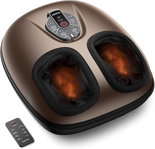 RENPHO Foot Massager Machine with Heat [2025 Upgraded], Foot Massager for Plantar Fasciitis, 3 Heat Levels, Mothers Day Gifts for Women Mom Dad, Wireless Control, True Feet Massage