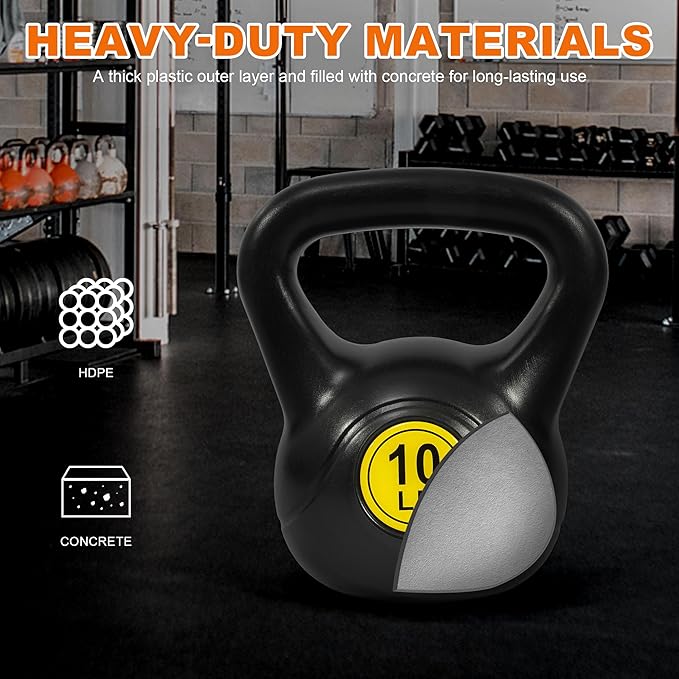 Kettlebell Sets 4 Piece Strength Training Kettlebells Weight Set 5lb, 10lb, 15lb, 20lb Kettlebells