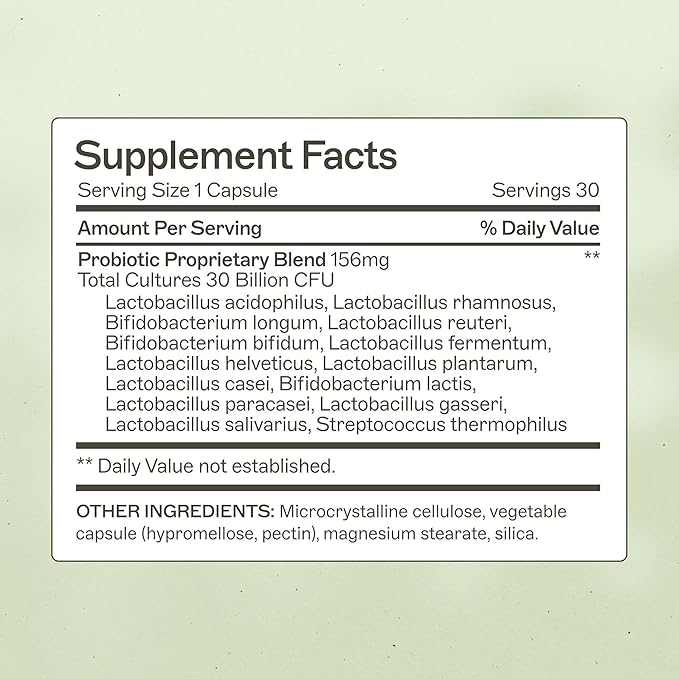 Amy Myers MD Probiotics 30 Billion CFU - Supports Digestive Health, Gut Microbiome & Immune Function - 14 Strains - Dairy-Free, Gluten-Free - 30 Capsules (30 Servings)