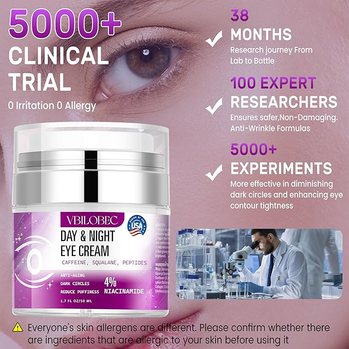 2025 Latest Caffeine Eye Cream:[30+ SGS Certified] [Used by Over 1M Fans] Anti-aging Eye Cream to eliminate dark circles, puffiness, and fine lines.1.7 fl oz, for Women& Men