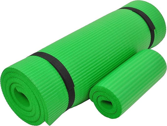Fitvids 1/2-Inch Extra Thick High Density Anti-Tear Exercise Yoga Mat with Knee Pad and Carrying Strap, Multiple Colors