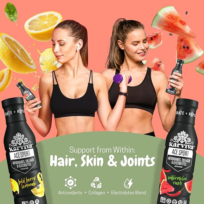 Karviva Organic Juice Cleanse & Skin Glowing Pack – Detox & Collagen Boost, Low-Sugar, High Fiber, Antioxidants & Vitamins – Ancient Remedies For Weight Control & Sugar Detox, 1–3 Day Use (6 BPA-Free Bottles, 12 oz each)