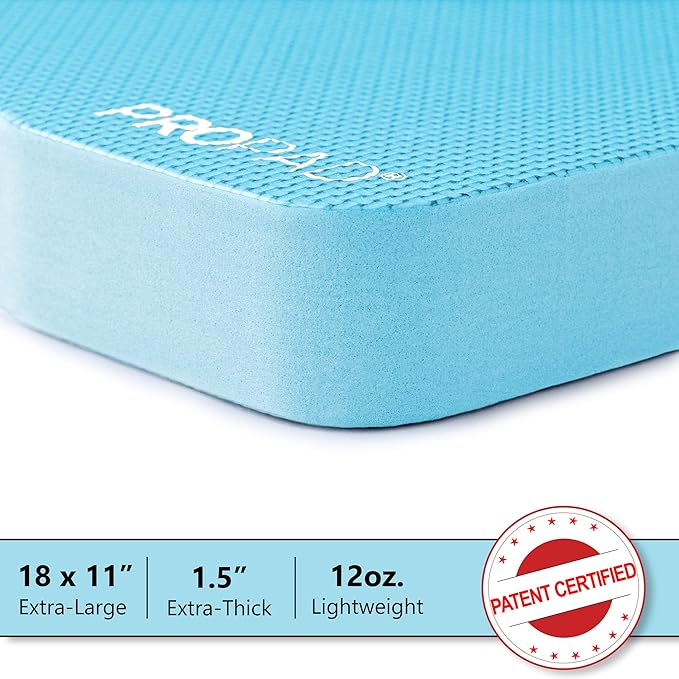 Thick Kneeling Pad, Garden Kneeler for Gardening, Bath Kneeler for Baby Bath, Kneeling Mat for Exercise & Yoga, Knee Pad for Work, Floor Foam Pad, Extra Large (XL) 18 x 11 x 1.5 Inches, Light-Blue