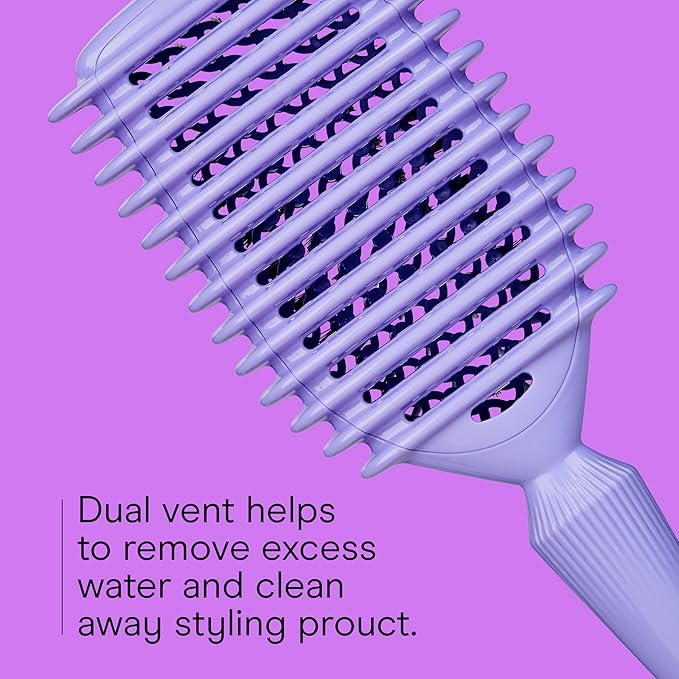 Conair Curl Define Pro Detangler Brush for Curly Hair, Dual-Vent Design with Continuous Grooves, Mixed Bristles for Frizz-Free Detangling, Smoothing, and Curl Definition