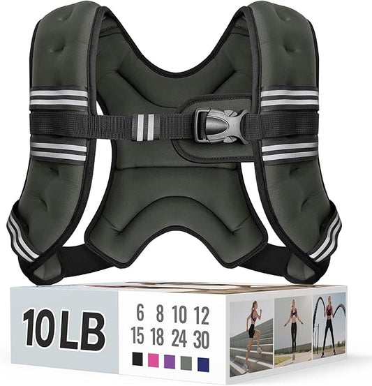 Weighted Vest for Women & Men with Reflective Stripe and Adjustable Buckle, Comfortable & Durable Rucking Vest for Walking, Running & Strength Training