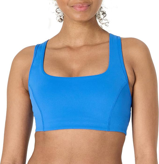 Amazon Essentials Women's Active FormFlex Buttery Soft Light Support Square Neck Racerback Sports Bra