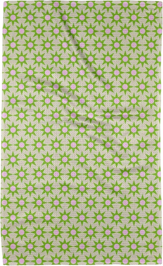 GEOMETRY Spring Kitchen Towels - Quick Dry Microfiber Cloth Spring & Summer Dish Towels for Kitchen Drying - Premium Quick Dry Towel - Sweet Green, 18" x 30" - 1-Pack