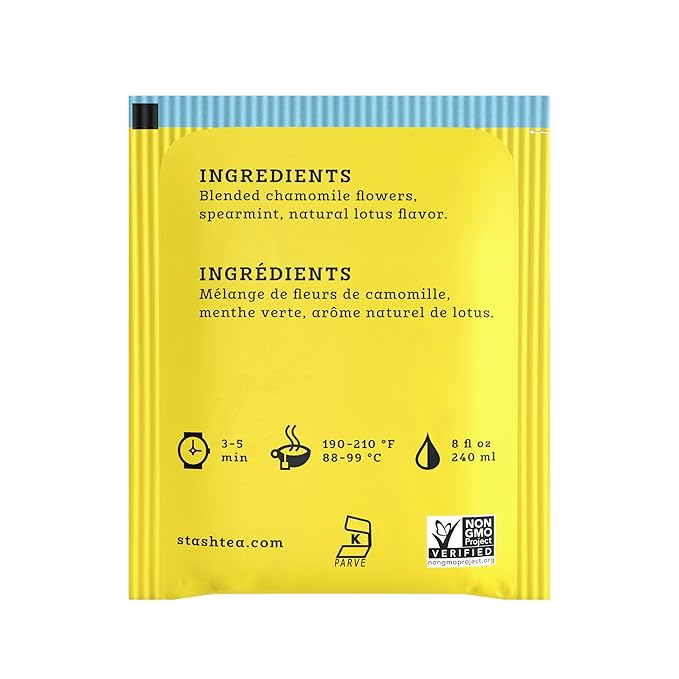 Stash Tea Chamomile Nights Herbal Tea, Box of 100 Tea Bags (Packaging May Vary)