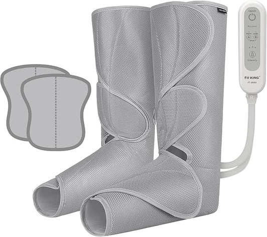 FIT KING Air Compression Leg Massager for Circulation to Relieve Pain, Swelling, Edema, RLS, Ideal Gift for Mom Wife (Extensions Included)