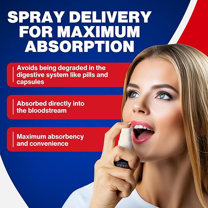 Liquid Liposomal Glutathione Spray - Maximum Absorption Glutathione Supplement with NAC, Ashwagandha, Glutamine, Ascorbic Acid - Sublingual Easy Use - Immune & Detox Support - 2oz