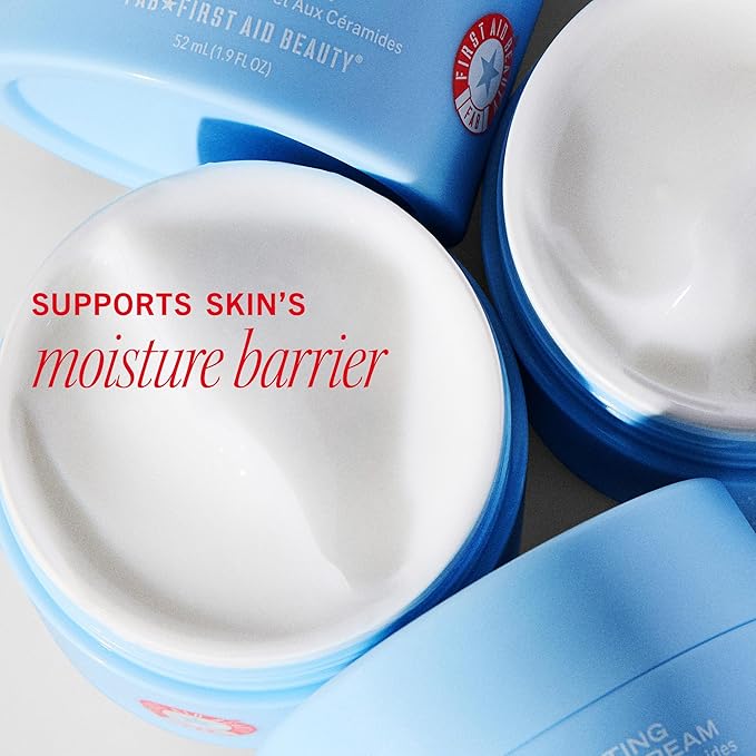 First Aid Beauty - Hydrating Dewy Gel Cream, Lightweight Oil-Free Facial Moisturizer with Hyaluronic Acid and Ceramides, Helps Reduce Excess Oil Build Up & Improve Skins Hydration, 1.9 FL oz