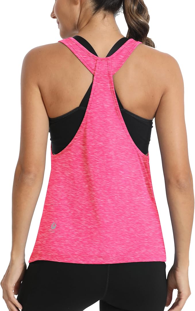 ICTIVE Workout Tops for Women Sleeveless Open Back Muscle Racerback Exercise Tank Shirts