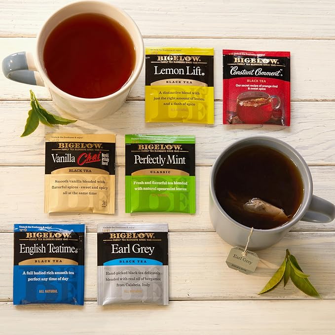 Bigelow Tea Caffeinated Black Tea, 6 Flavor, 20 Count (Pack of 6) - (Packaging and Flavor Assortment May Vary)