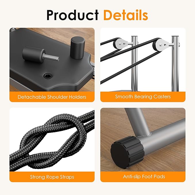 DlandHome Pilates Reformer, Foldable Pilates Reformer Machine with Springs & Resistance, Suitable for Advanced and Beginners Users Adjustable Pilates Equipment for Full-Body Home Workout Up to 330 lbs