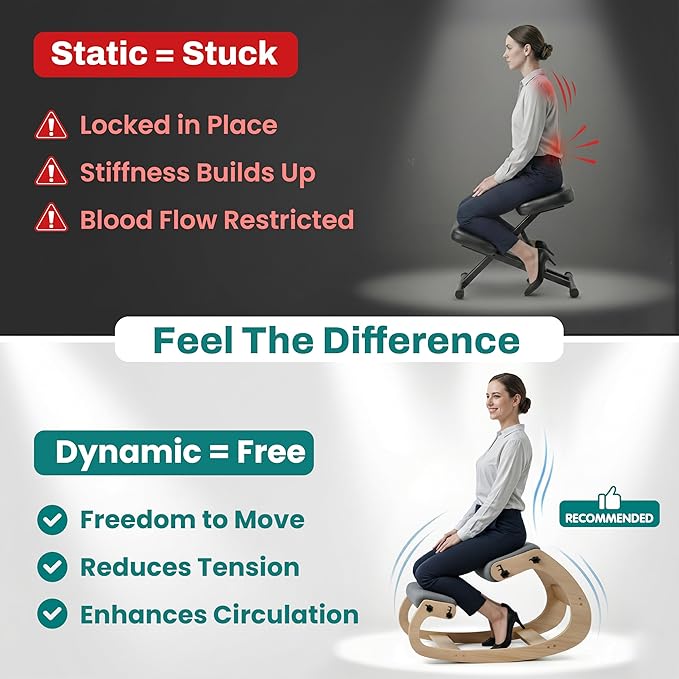 NYPOT Ergonomic Kneeling Chair with Adjustable Seats - Knee Chair for Posture Correction & Kneel Rocking Stool for Desk - Back Pain Relief for Home and Office, Supports 250 pounds - 5 Years Warranty