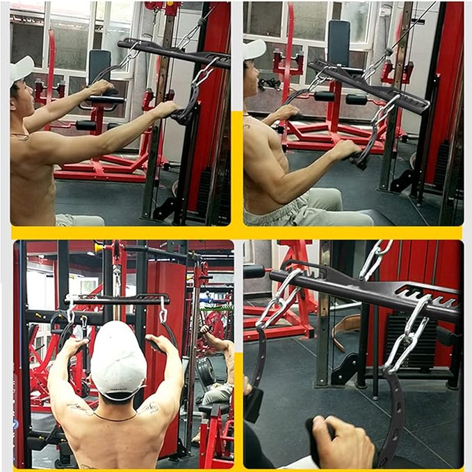 KORIKAHM Adjustable Lat Pull down Bar, Cable Machine Attachments for Gym, Home Gym Fitness T-bar Row Pulldown Attachments, Lat Pull Down Machine Wide Grip Neutral Grip Handle
