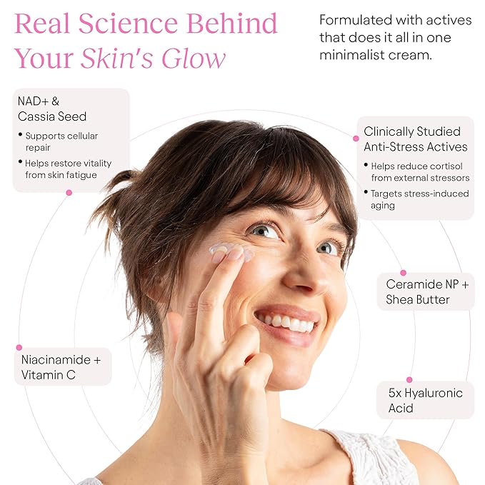 JiYu NAD+ Hydrating Face Moisturizer – Korean Anti-Aging Cream for Radiant, Firm & Smooth Skin – Deeply Hydrating & Brightening Daily Moisturizer Face Cream for Women & Men, All Skin Types – 50 ml