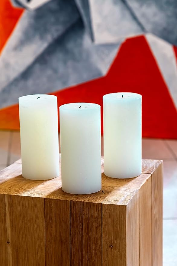 Melt Candle Pillar Candles, 3 Pack - Unscented Candles for Home, Church, Weddings, & More - 3" x 6", Ivory