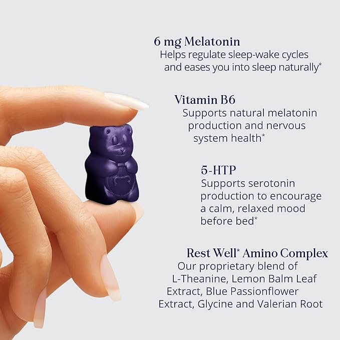 SugarBearPro Sleep Gummy 6 Month Supply, Extra Strength Melatonin 6mg, for Men & Women, Vegan Vitamin B6, L-Theanine, 5 HTP, Valerian, Sleep Aid for Adults & Teens, Certified Kosher
