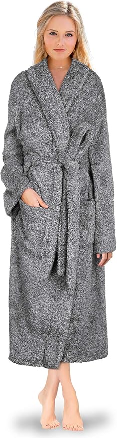 PAVILIA Premium Womens Plush Soft Robe Fluffy, Warm, Fleece Sherpa Shaggy Bathrobe