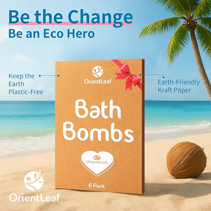 Bath Bombs Fruit Scented, Stocking Stuffers, Bath Bombs for Women and Girls Aromatherapy Bubble Bath, Strawberry, Orange, Coconut, 6 x 2 oz