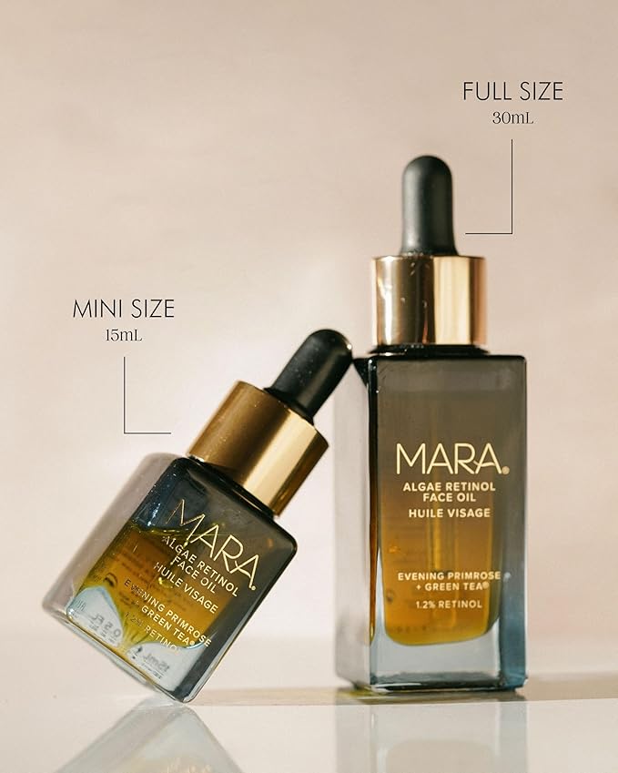 MARA - 1.2% Clean Retinol Face Oil for Anti-Aging + Wrinkles with Algae + Green Tea | Vitamin-Rich Serum to Plump Skin Overnight, For All Skin Types (0.5 fl oz | 15 ml; Travel Size)