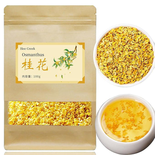 Hee Creek Osmanthus Fragrans Herb Loose Leaf Tea Dried Osmanthus Flower Tea 3.53 oz/100g 桂花 干桂花 桂花糕 桂花蜜