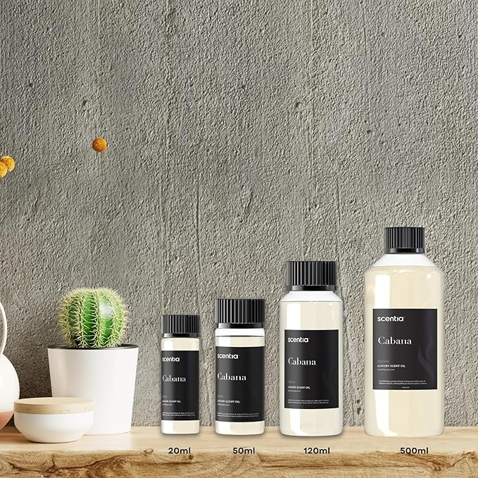 Hotel Diffuser Oil Inspired by 5-Star Hotel Scent - 120 mL 4.06 fl oz - Essential Oil Blend Botanical Jasmine, Bergamot & Fresh Marine Notes for Aromatherapy Diffusers - Cabana