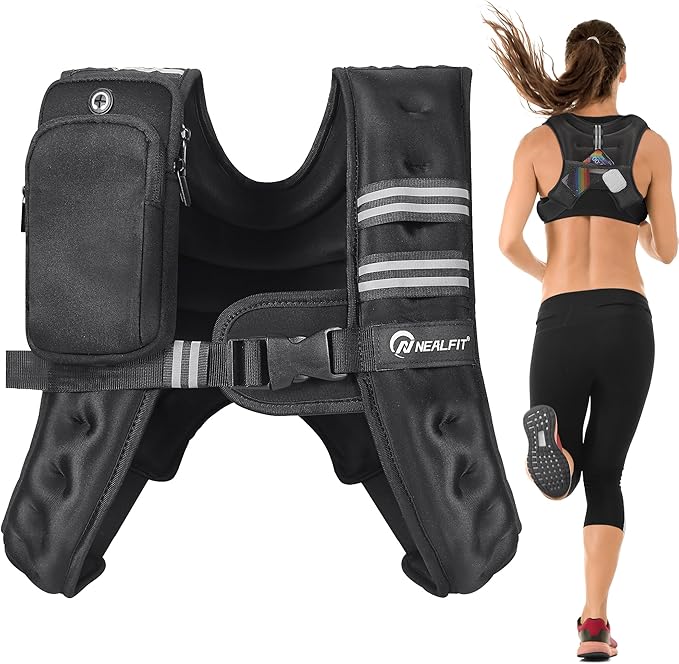 Weighted Vest for Men & Women, 5lbs/10lbs/15lbs/20lbs Weight Vest, Perfect for Running, Walking, Fitness, and Strength Training