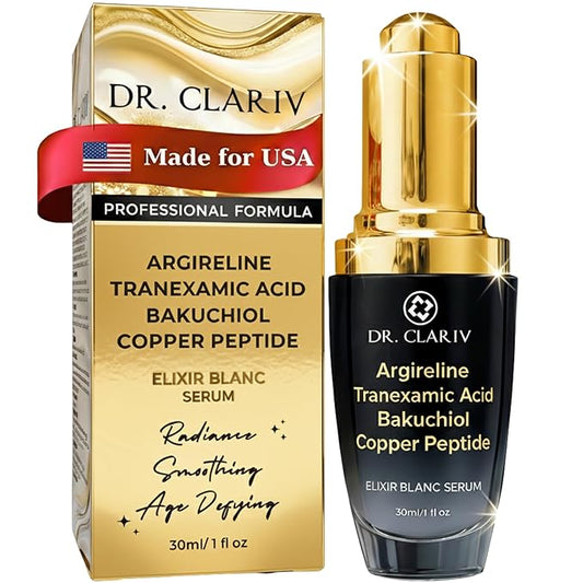 Argireline + Copper Peptides (GHK-Cu) Serum For Face – Anti Wrinkle Firming Serum with Tranexamic Acid and Bakuchiol, GHK-Cu Peptide – Anti Aging Skincare for Face– 1 Fl Oz