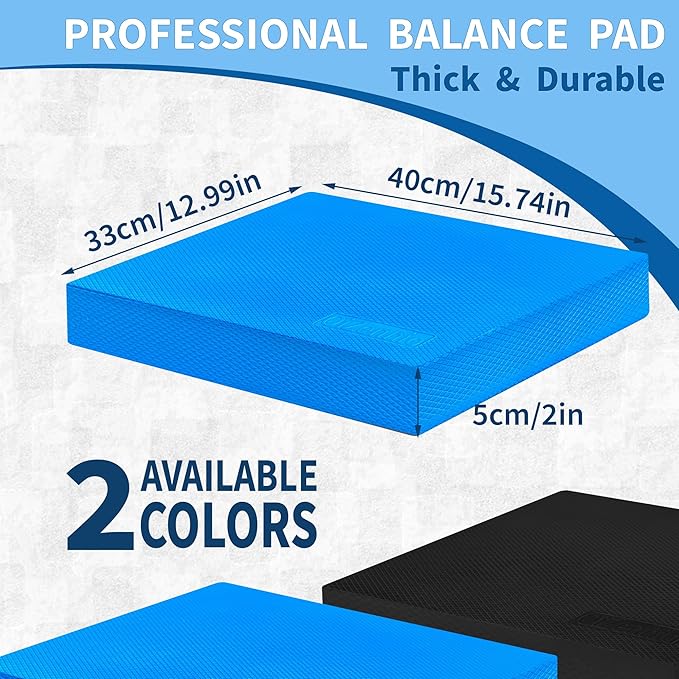 Professional Foam Balance Pad, Large Balance Pads for Physical Therapy, Foam Balance Board for Rehabilitation Stability Workout Knee and Ankle Exercise Strength Training