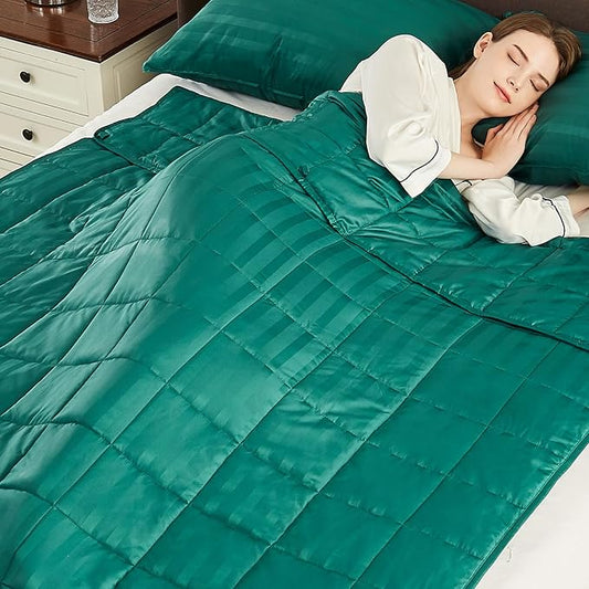 Weighted Blanket Queen/King Size (80"x87" 15lbs),Ultra Soft and Cozy Cooling Weighted Blanket for Adult,Heavy Blanket with Machine Washable Soft Blanket, Green