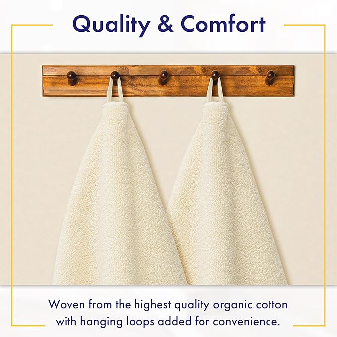 100% Organic Zero-Twist Cotton Towel - Luxury Bath Towel - Ultra Soft & Plush 700GSM Long-Staple Cotton (Papyrus)