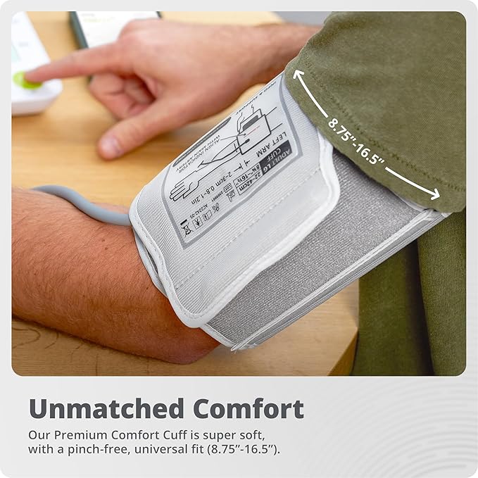 Greater Goods Bluetooth Blood Pressure Monitor for Home Use, Upper Arm BP Machine with Wide Range Cuff, Accurate Digital Readings, Balance Health App, Compatible with iOS and Android Devices