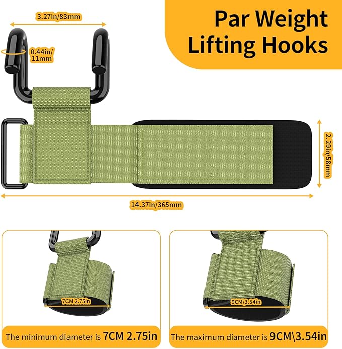 GPANDAG Weight Lifting Hooks for Men and Women(Pair), 330 LB Heavy Duty Gym Lifting Wrist Strap Hook for Deadlifts, Pull-Ups, Strength Training, 0.4inch Grip Weightlifting Hooks for Teen